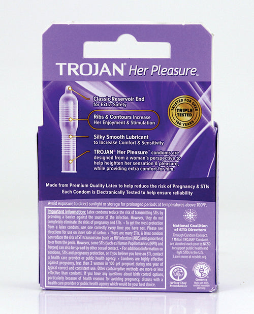 Trojan Trojan Her Pleasure Condoms - Box of 3 - Image 2