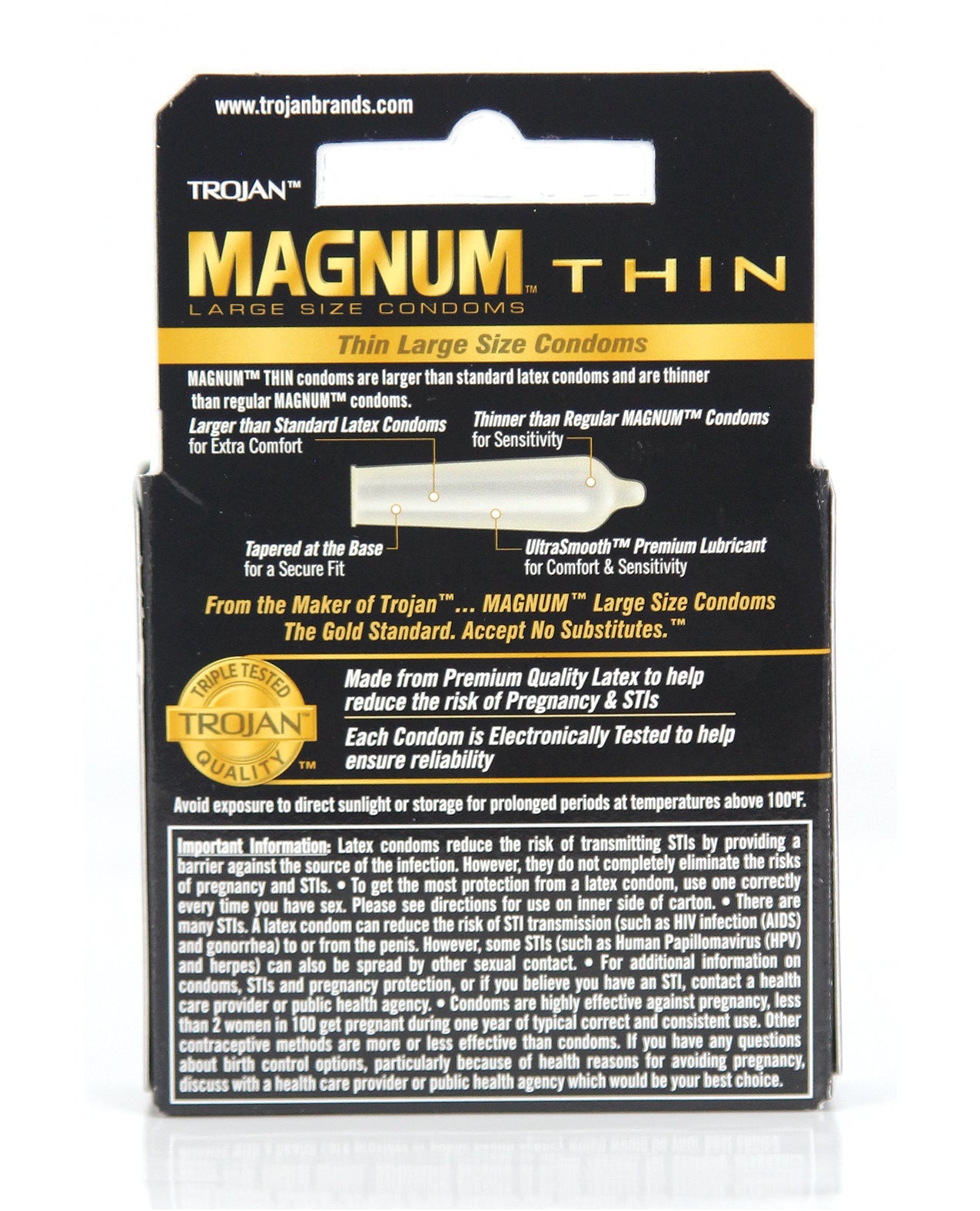 Trojan Trojan Magnum Thin Condoms - Box of 3 - Image 2