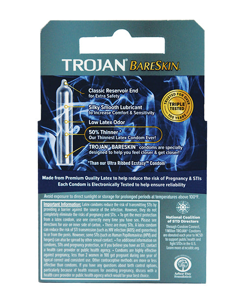 Trojan Trojan Bareskin Condoms - Box of 3 - Image 2