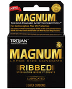 Trojan Trojan Magnum Ribbed Condoms - Box of 3