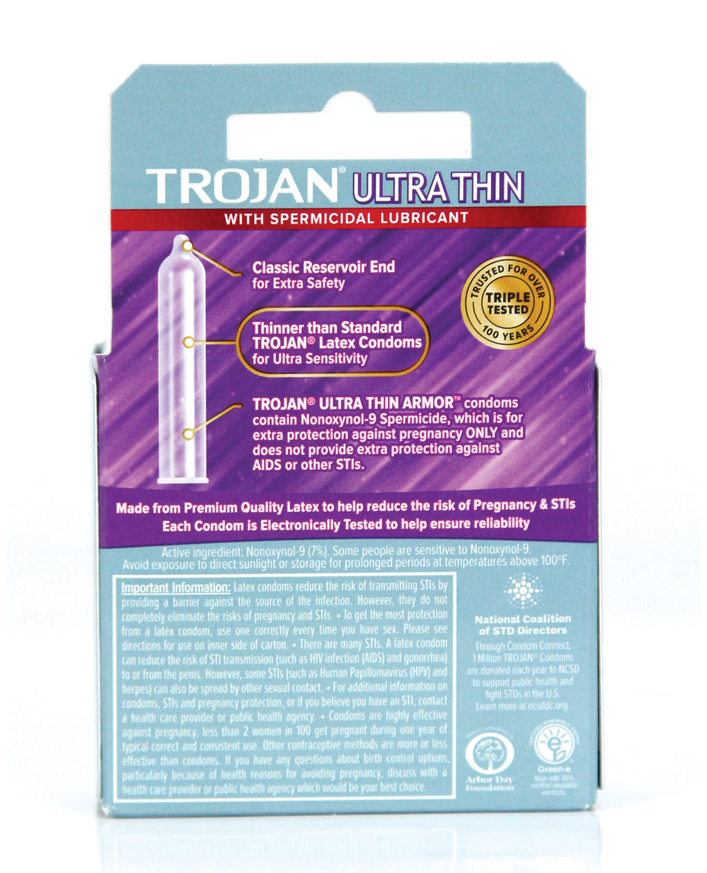 Trojan Trojan Ultra Thin Armor Spermicidal - Box of 3 - Image 2