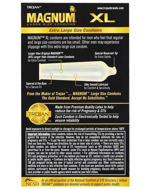 Trojan Trojan Magnum XL Lubricated Condoms - Box of 12 - Image 2