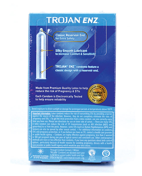 Trojan Trojan Enz Lubricated Condoms - Box of 12 - Image 2
