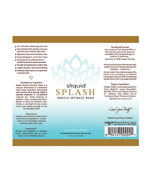 Sliquid Sliquid Splash Pussy Wash - 8.5 oz Unscented - Image 3