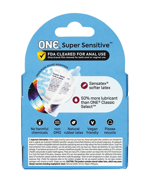 One ONE Super Sensitive Condoms - Box of 3 - Image 2