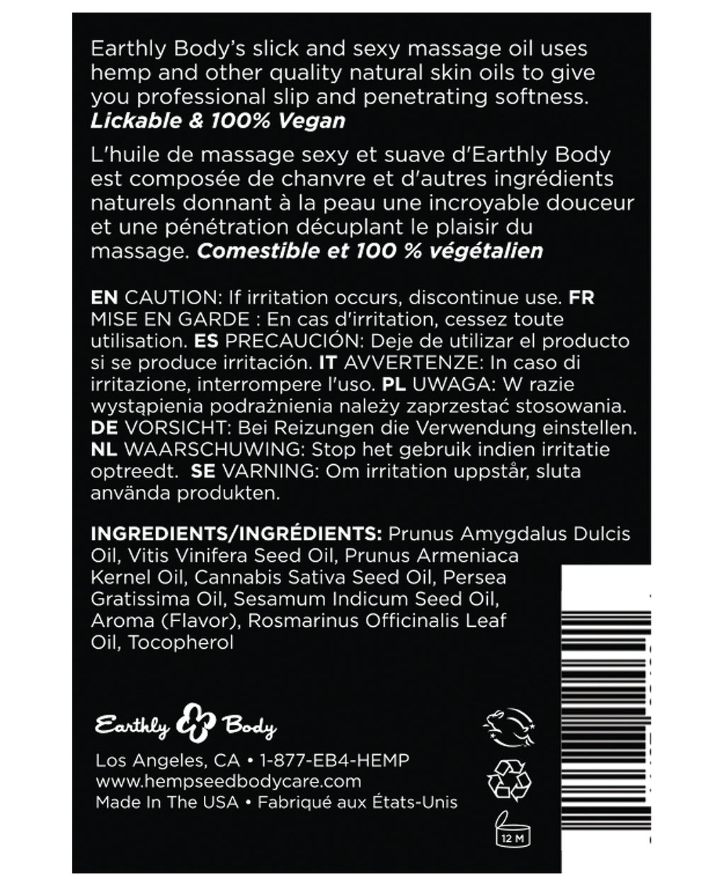 Earthly Body Earthly Body Edible Massage Oil - 8 oz Mango - Image 2