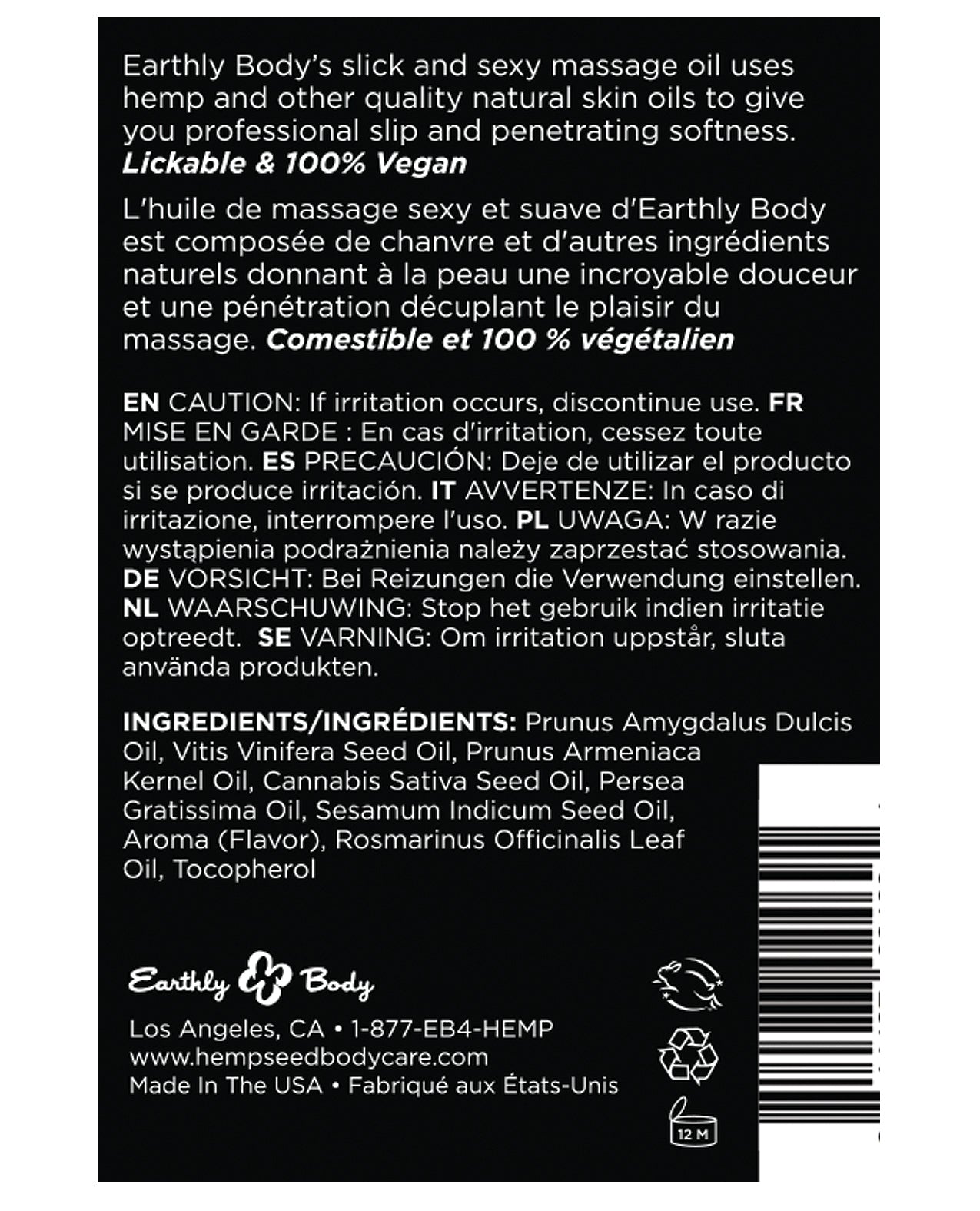 Earthly Body Earthly Body Edible Massage Oil - 8 oz Mango - Image 2