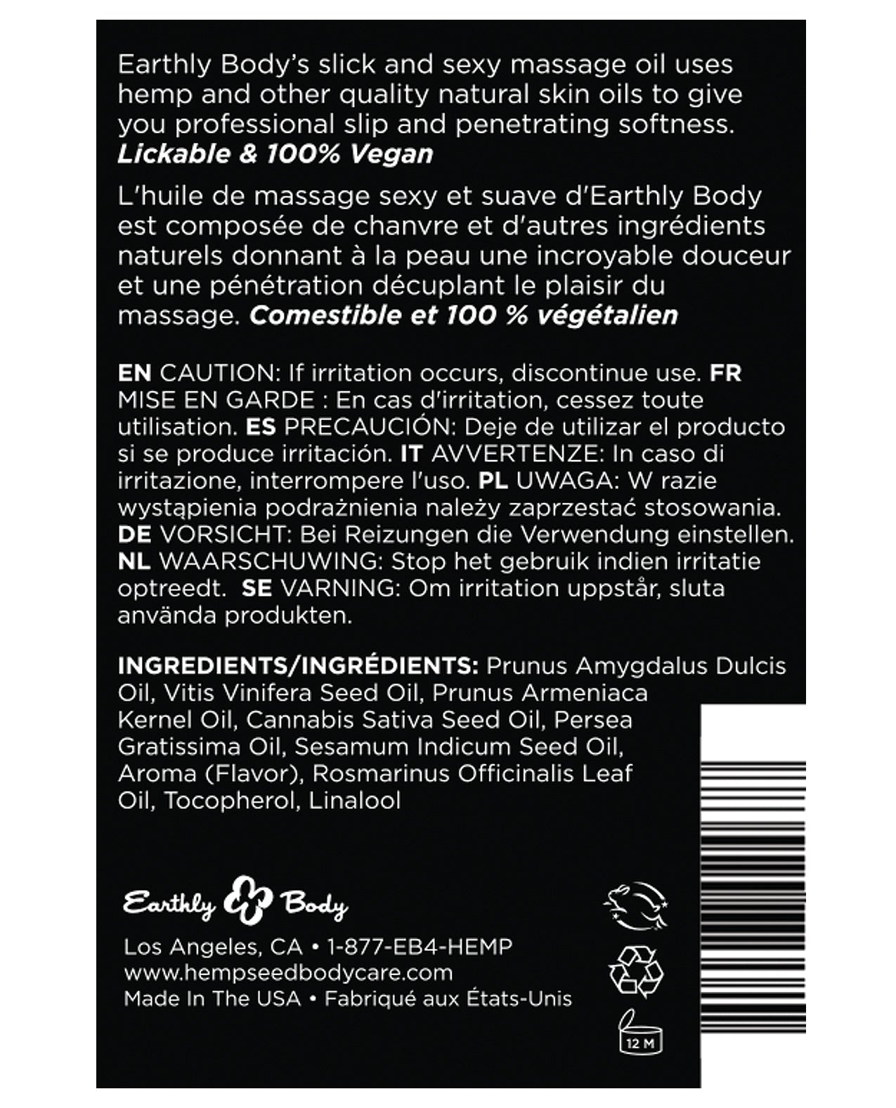 Earthly Body Earthly Body Edible Massage Oil - 8 oz Banana - Image 2