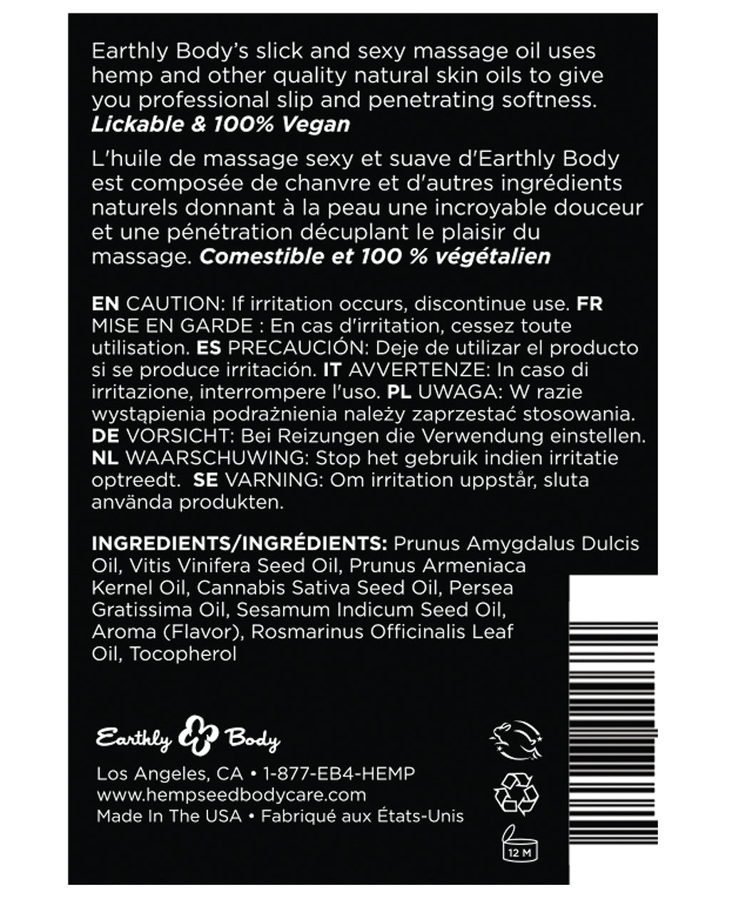 Earthly Body Earthly Body Edible Massage Oil - 2 oz Pineapple - Image 2