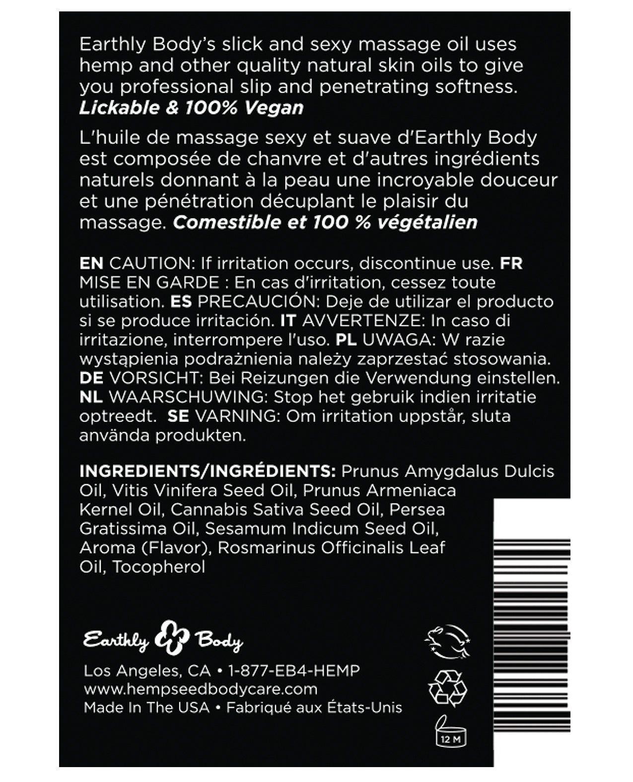 Earthly Body Earthly Body Edible Massage Oil - 2 oz Pineapple - Image 2