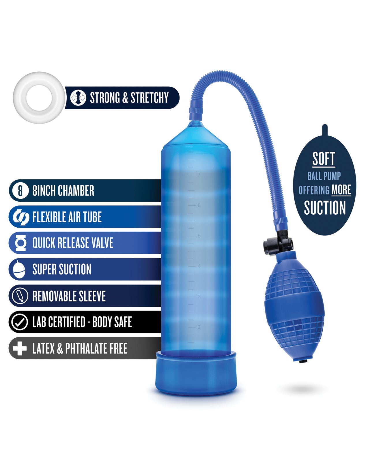 Blush Novelties Blush Performance VX101 Penis Enhancement Pump - Blue - Image 5