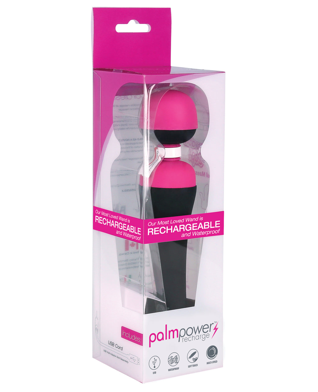Palm Power Palm Power Rechargeable Massager - Fuschia/Black - Image 5