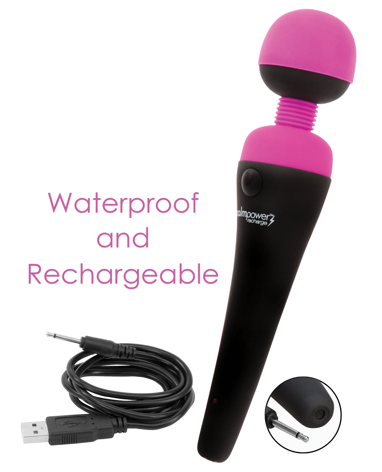 Palm Power Palm Power Rechargeable Massager - Fuschia/Black - Image 3