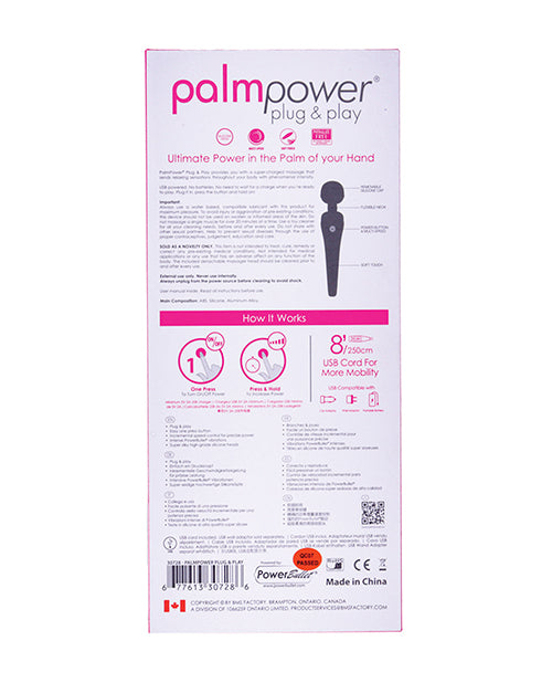 Palm Power Palm Power Plug & Play Massager - Fuschia/Black - Image 6