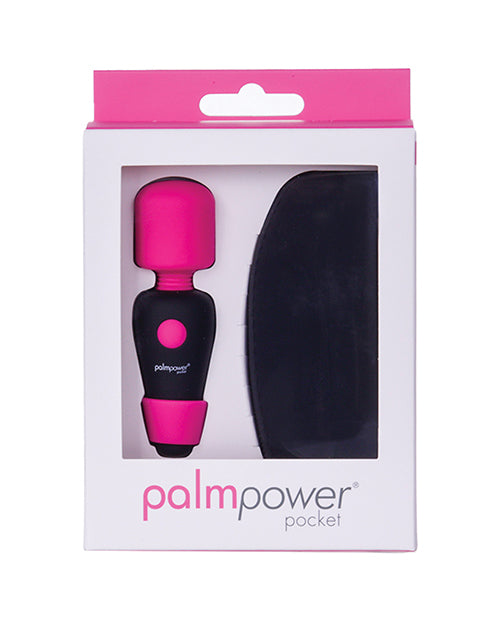 Palm Power Palm Power Pocket Mini Wand Vibrator - Fuschia/Black - Image 3
