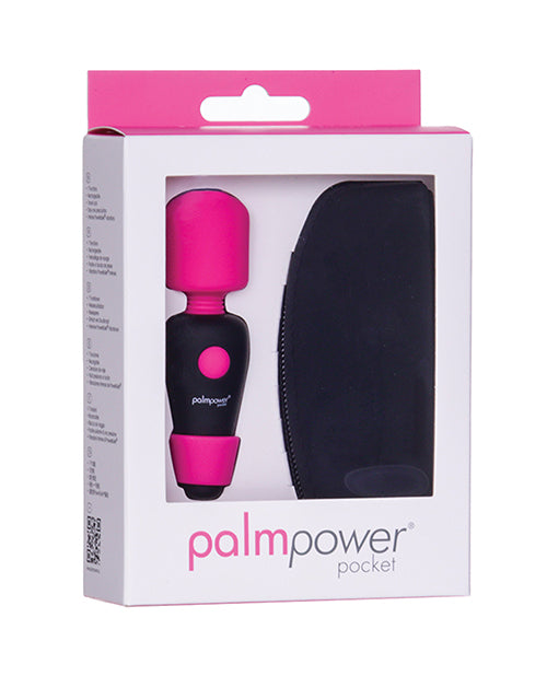 Palm Power Palm Power Pocket Mini Wand Vibrator - Fuschia/Black - Image 4