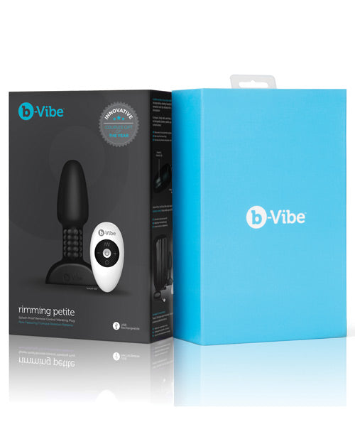 b-vibe b-Vibe Petite Rimming Plug with Rotating Beads - Black - Image 6