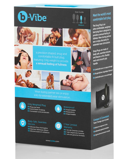 b-vibe b-Vibe Snug Plug 2 - 114g Weighted - Black - Image 4