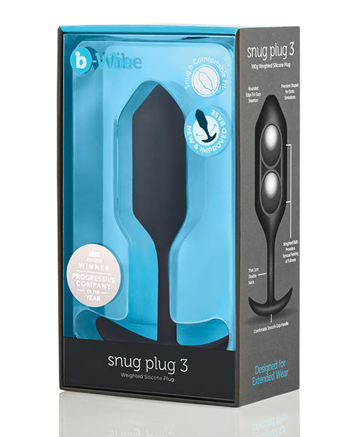 b-vibe b-Vibe Snug Plug 3 - 180g Weighted - Black - Image 3