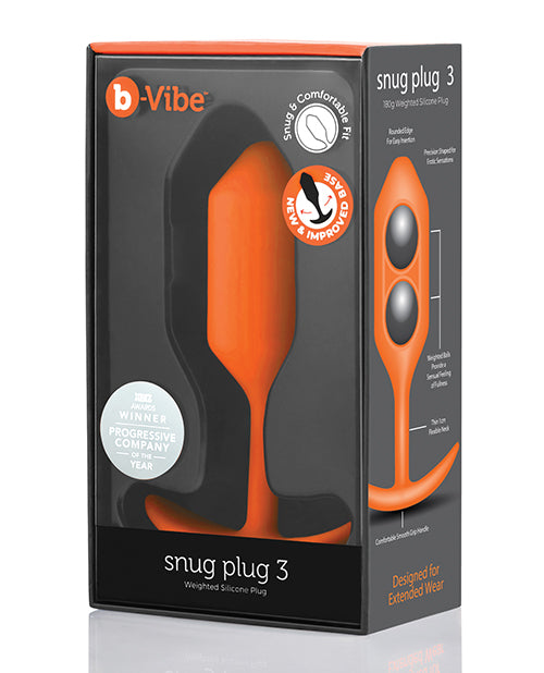 b-vibe b-Vibe Weighted Snug Plug 3 - 180g - Orange - Image 2