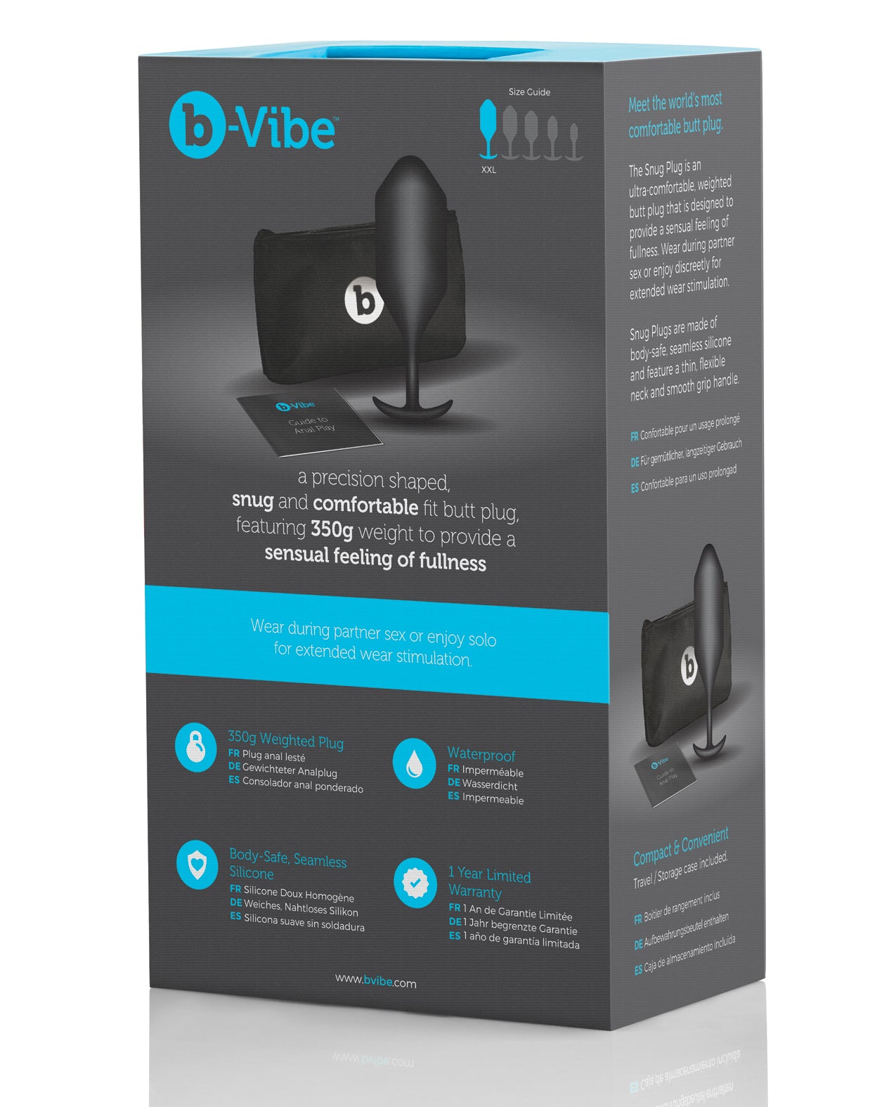 b-vibe b-Vibe Snug Plug 5 - 350g Weighted - Black - Image 4