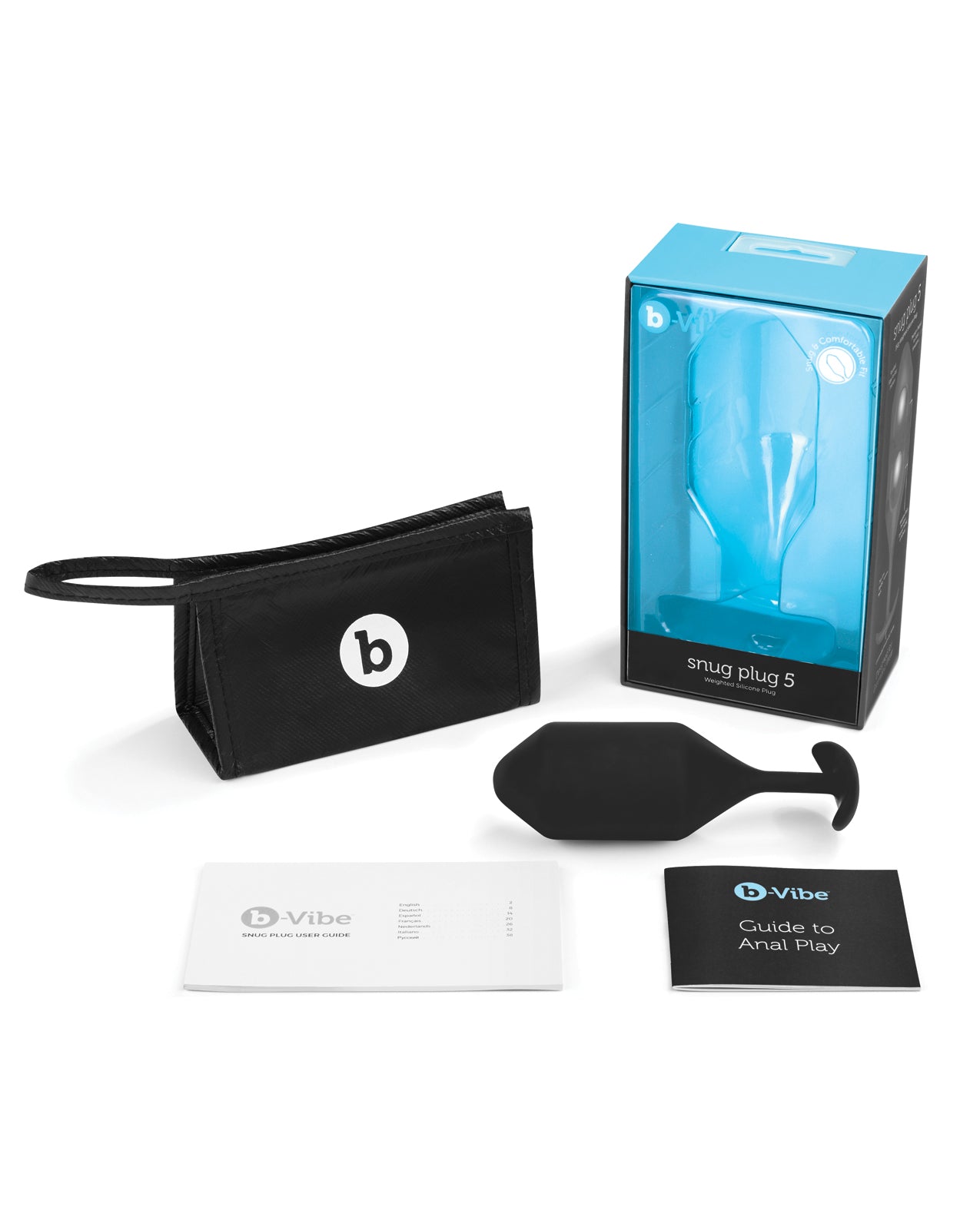 b-vibe b-Vibe Snug Plug 5 - 350g Weighted - Black - Image 2