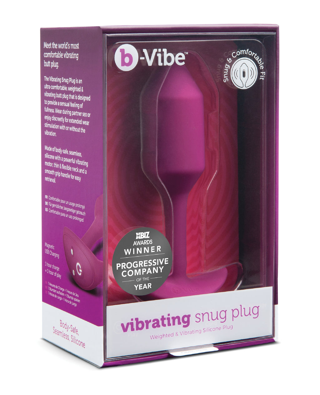b-vibe b-Vibe Vibrating Snug Plug 2 / Medium - 112g - Rose - Image 4