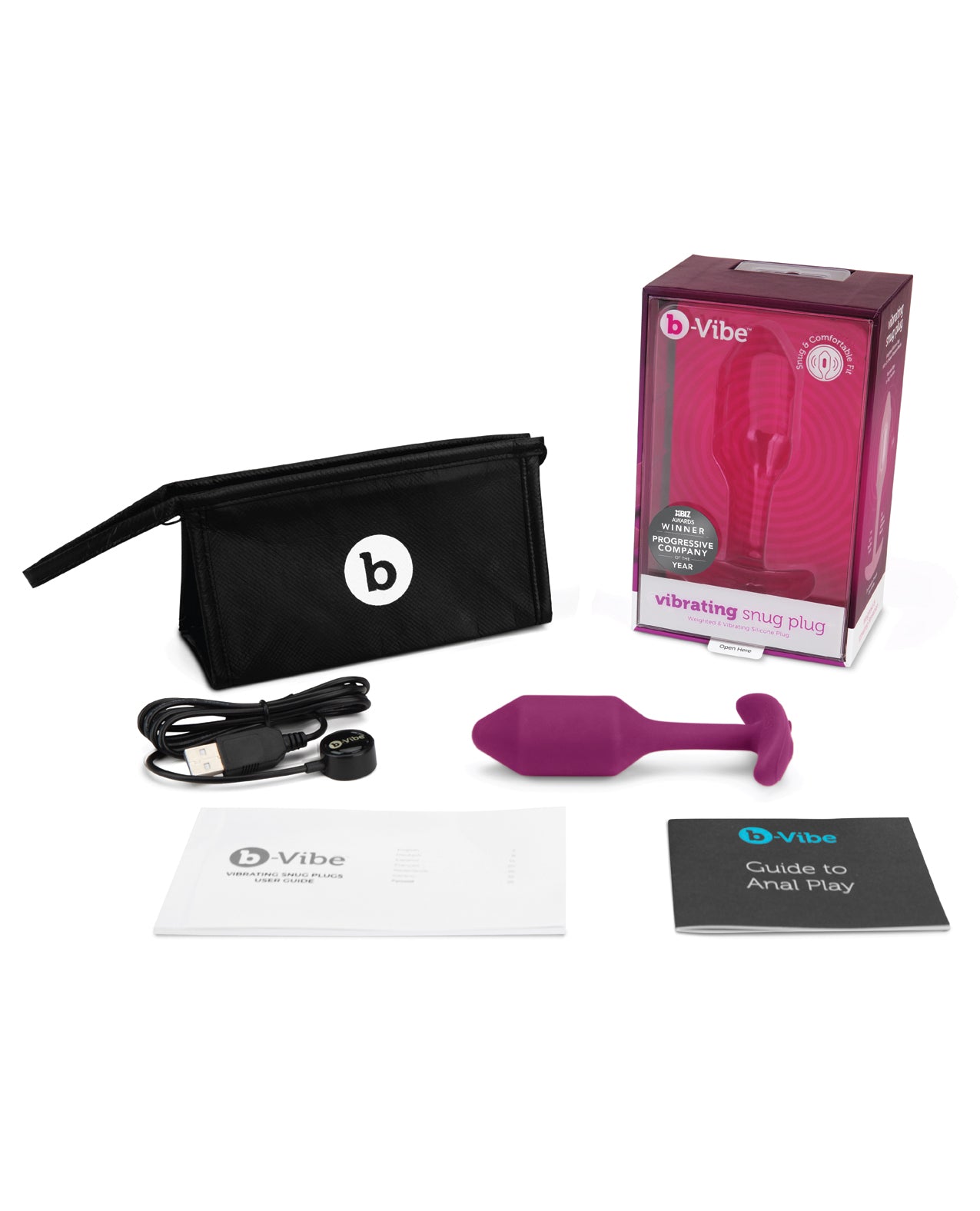 b-vibe b-Vibe Vibrating Snug Plug 2 / Medium - 112g - Rose - Image 3