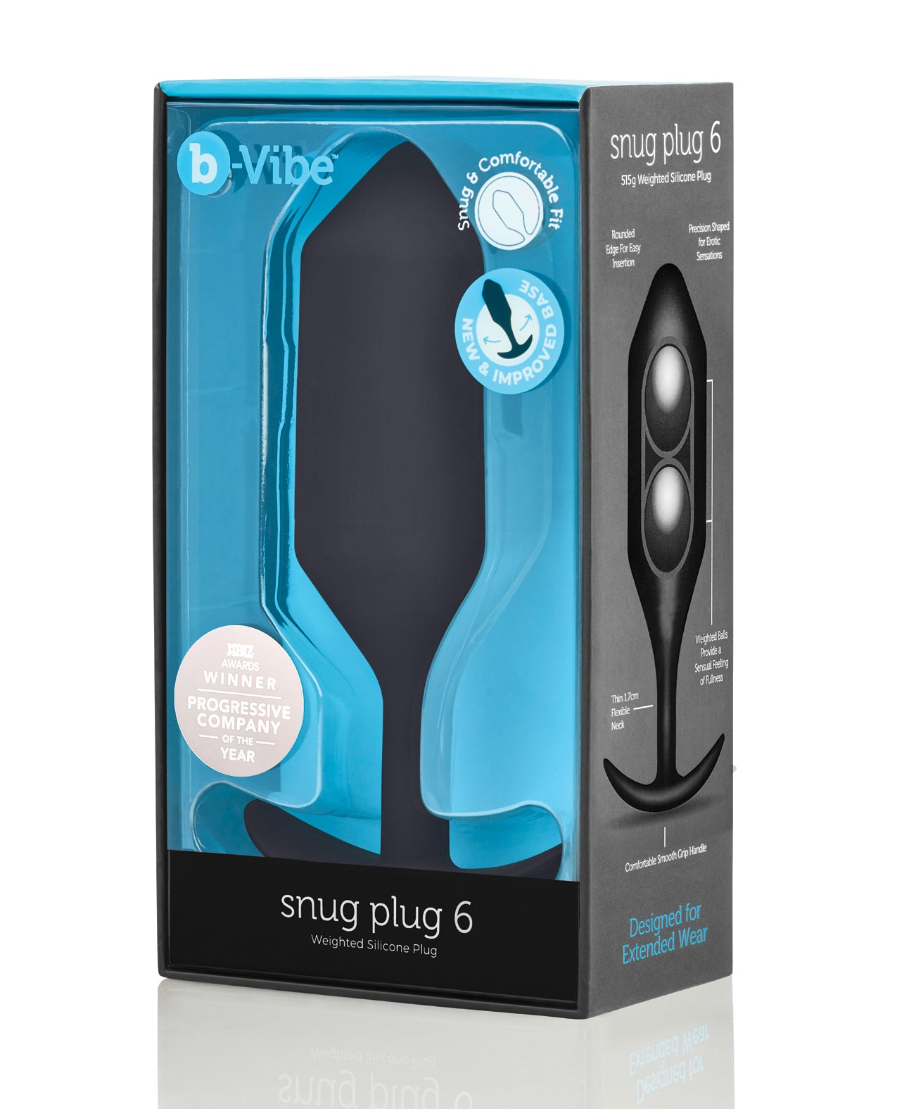b-vibe b-Vibe Snug Plug 6 - 515g Weighted - Black - Image 5