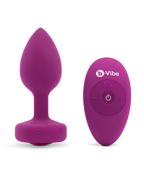 b-vibe b-Vibe Vibrating Jewel Plug Small/Medium - Fuchsia