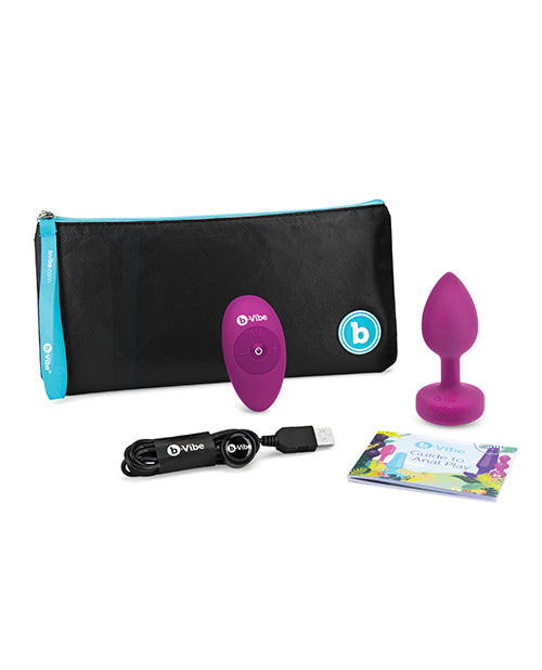 b-vibe b-Vibe Vibrating Jewel Plug Small/Medium - Fuchsia - Image 3
