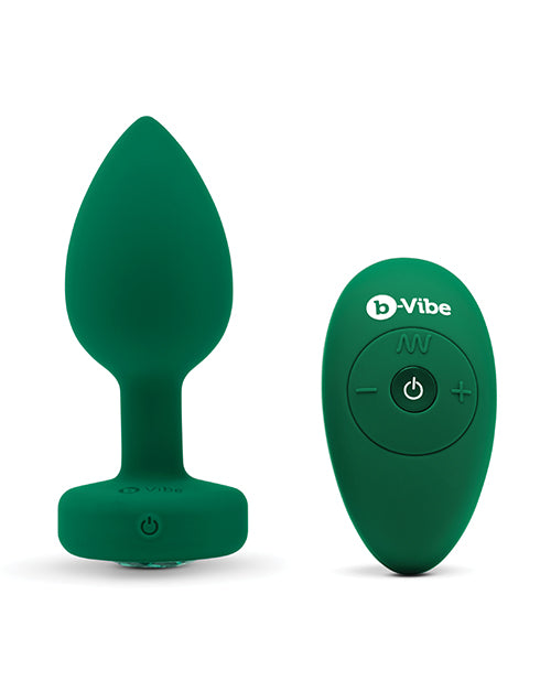 b-vibe b-Vibe Vibrating Jewel Plug Medium/Large - Emerald Green