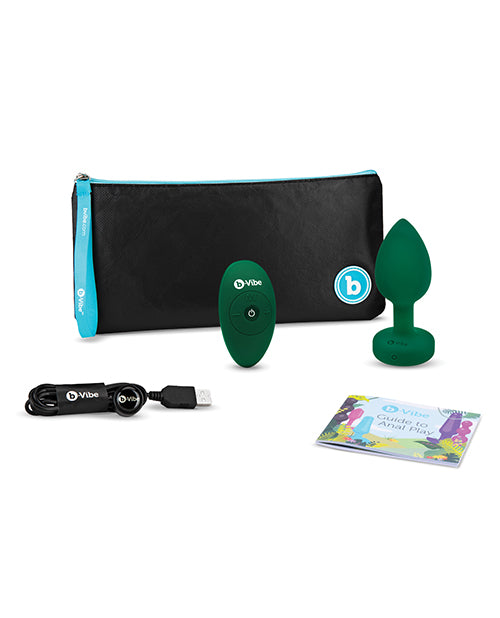 b-vibe b-Vibe Vibrating Jewel Plug Medium/Large - Emerald Green - Image 3