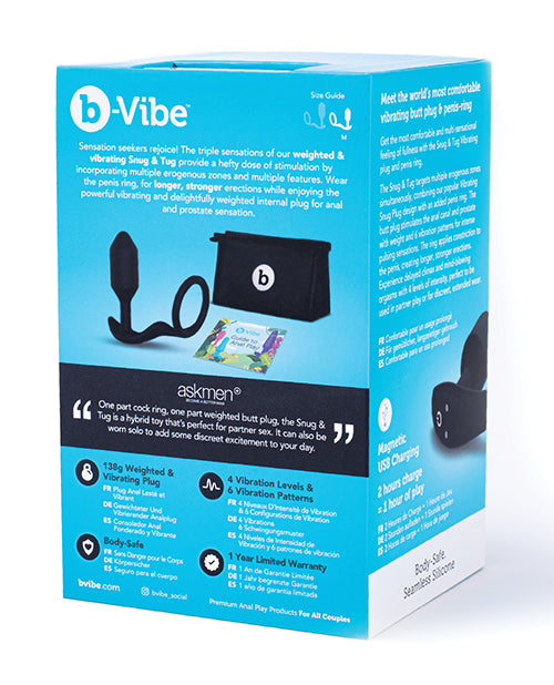 b-vibe b-Vibe Vibrating Snug & Tug Medium - 138g - Black - Image 3