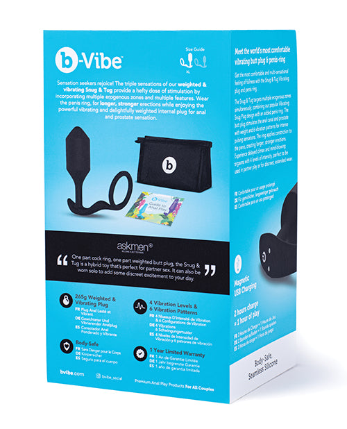 b-vibe b-Vibe Vibrating Snug & Tug XL - 265g - Black - Image 5