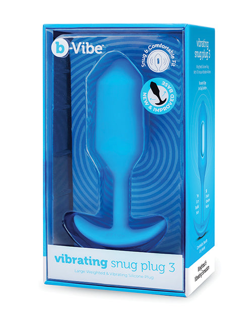 b-vibe b-Vibe Vibrating Snug Plug 3 / Large - 160g - Blue - Image 4