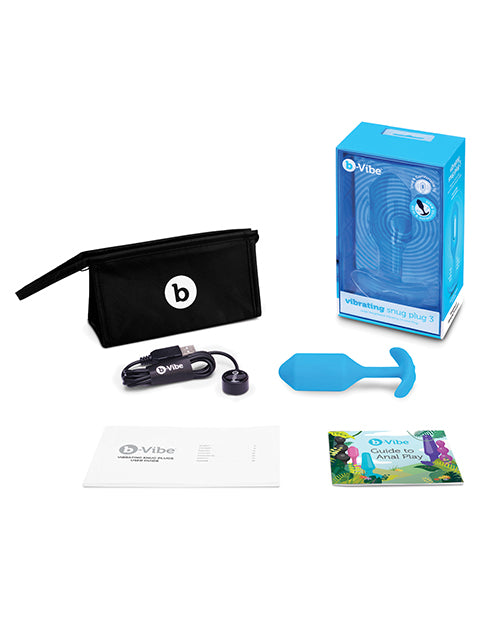 b-vibe b-Vibe Vibrating Snug Plug 3 / Large - 160g - Blue - Image 3