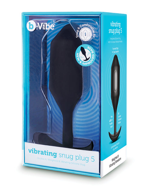 b-vibe b-Vibe Vibrating Snug Plug 5 / XXL - 318g - Black - Image 4