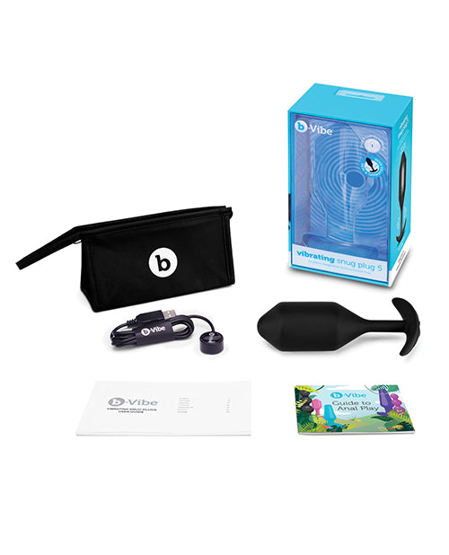 b-vibe b-Vibe Vibrating Snug Plug 5 / XXL - 318g - Black - Image 3