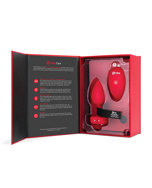 b-vibe b-Vibe Vibrating Heart Plug M/L - Red - Image 3