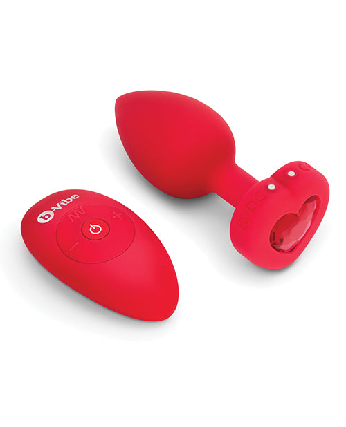 b-vibe b-Vibe Vibrating Heart Plug M/L - Red