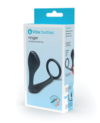 b-vibe b-Vibe Butties Ringer Cock Ring & Prostate Plug - Black - Image 5