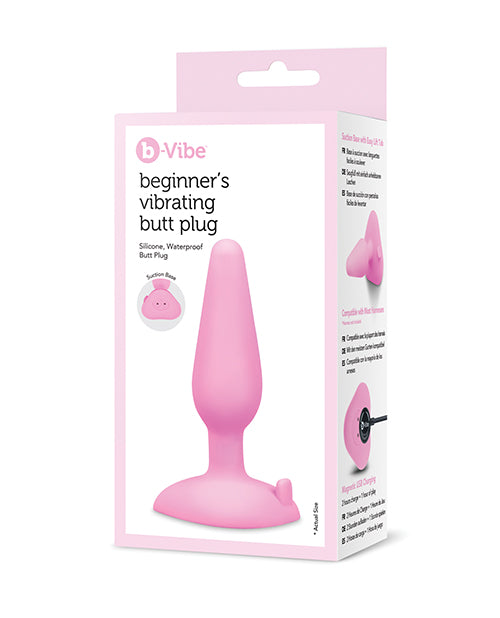 b-vibe b-Vibe Beginner's Vibrating Tapered Butt Plug - Pink - Image 2