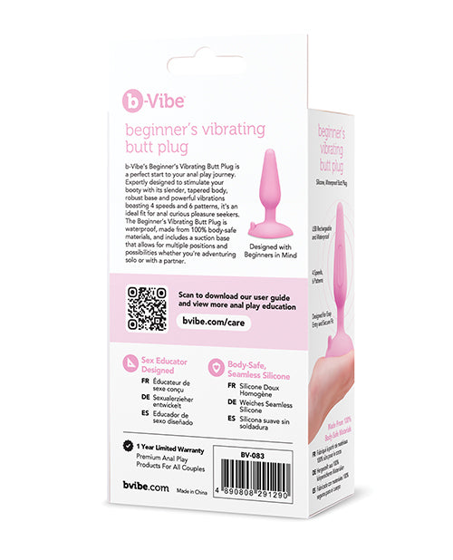 b-vibe b-Vibe Beginner's Vibrating Tapered Butt Plug - Pink - Image 6