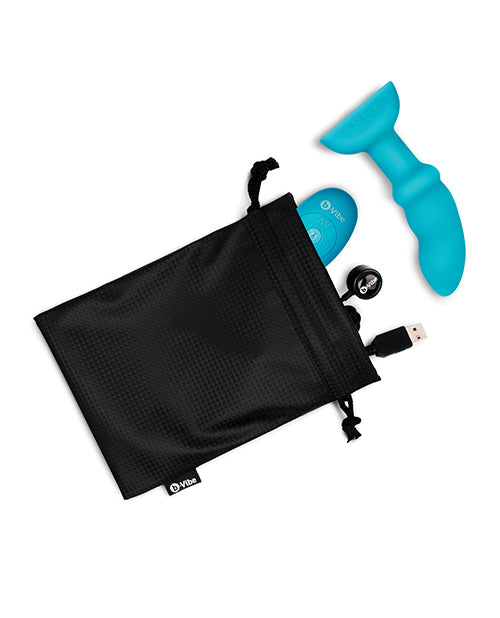 b-vibe b-Vibe Remote Control Rimming P-Spot Plug - Blue - Image 6