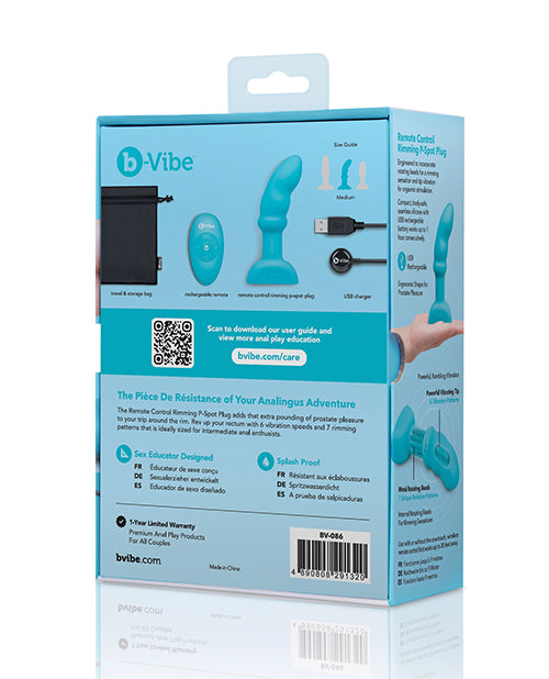 b-vibe b-Vibe Remote Control Rimming P-Spot Plug - Blue - Image 7