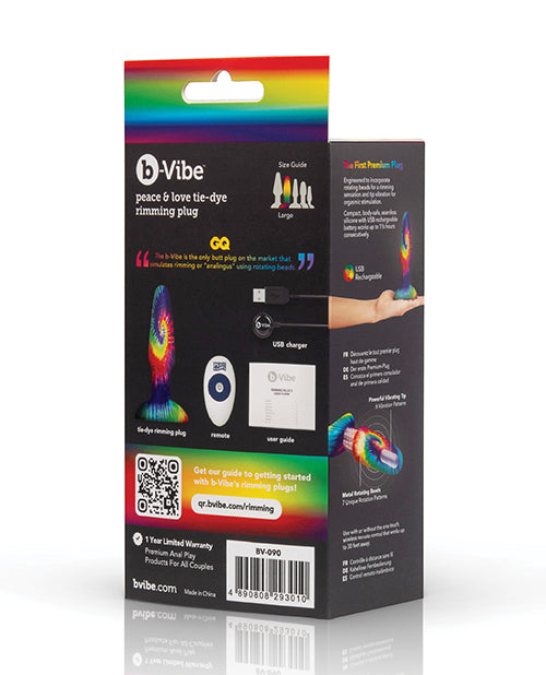 b-vibe b-Vibe Peace & Love Tie-Dye Rimming Plug - Special Edition - Image 7