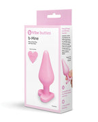b-vibe b-Vibe B-Mine Butties Silicone Butt Plug with Heart Base - Pink - Image 2