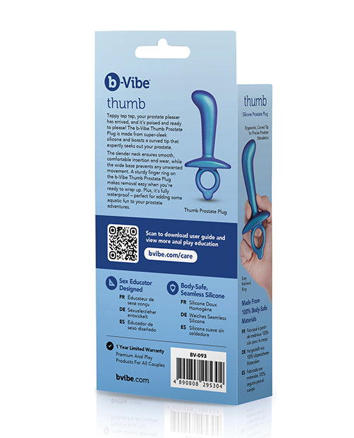 b-vibe b-Vibe Butties Thumb Silicone Prostate Plug - Black - Image 8