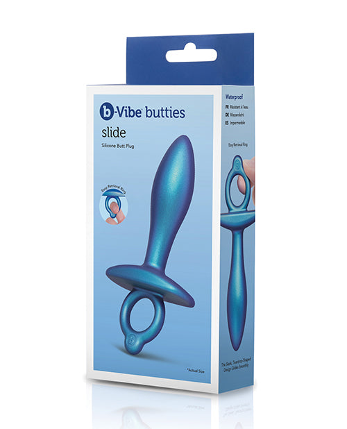 b-vibe b-Vibe Butties Slide Silicone Butt Plug - Black - Image 2
